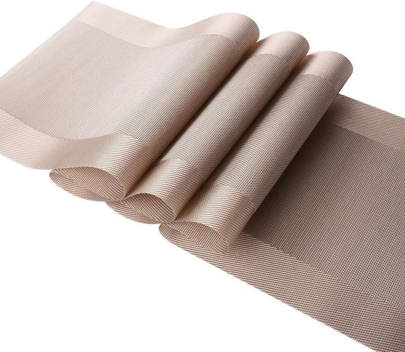 Wosta Brown Table Runner 30x180cm Heat Resistant for Dining Room Table Runners Waterproof Washable for Kitchen Party Home Decor - Image 1