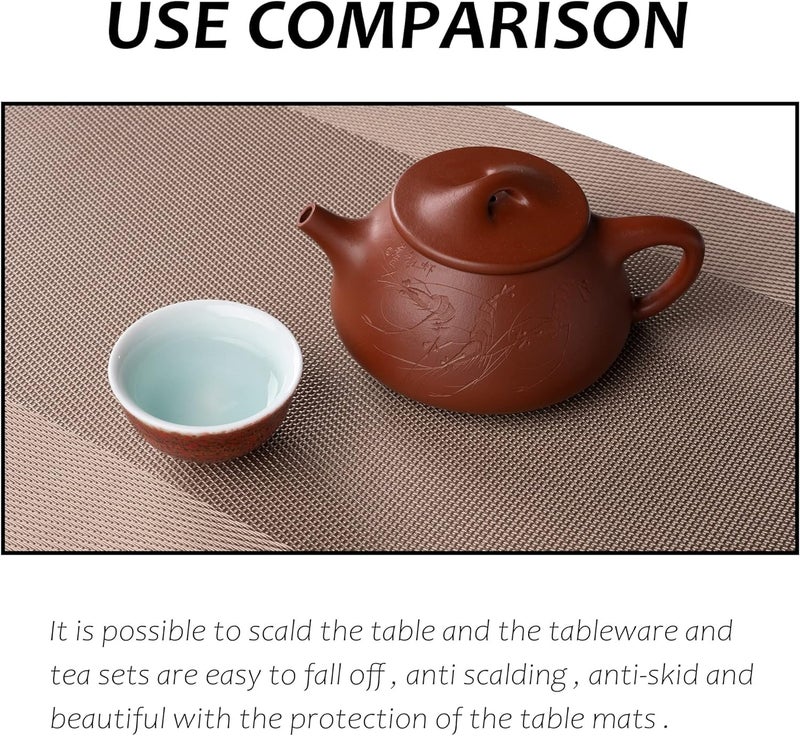 Wosta Brown Table Runner 30x180cm Heat Resistant for Dining Room Table Runners Waterproof Washable for Kitchen Party Home Decor - Image 4