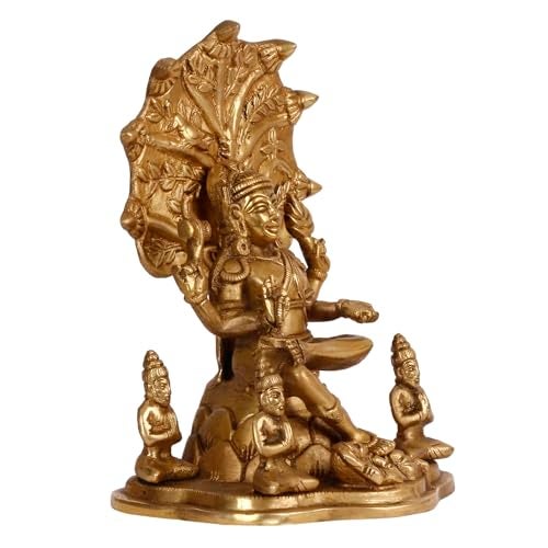 Kartique Brass Dakshinamurthy Shiva as a guru Teacher of All Types of Knowledge Statue Height 9 Inches - Image 3