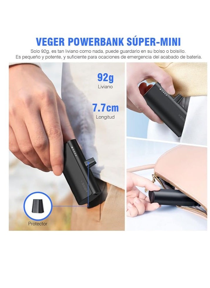 VEGER 20W Small 5000mAh Mini Power Bank 20W Fast Charging Portable Charger Battery Pack Compatible with iPhone 14/14 Pro/14 Pro Max/14 Plus/13/12/11 /XS/XR/X/8/7/6s/Plus  - Image 4