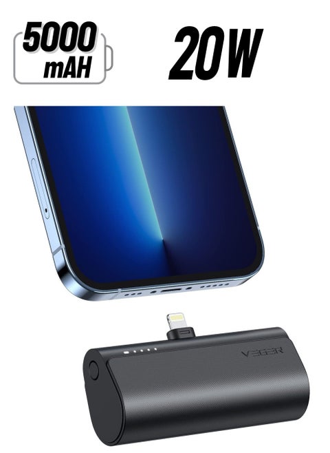 20W Small 5000mAh Mini Power Bank 20W Fast Charging Portable Charger Battery Pack Compatible with iPhone 14/14 Pro/14 Pro Max/14 Plus/13/12/11 /XS/XR/X/8/7/6s/Plus