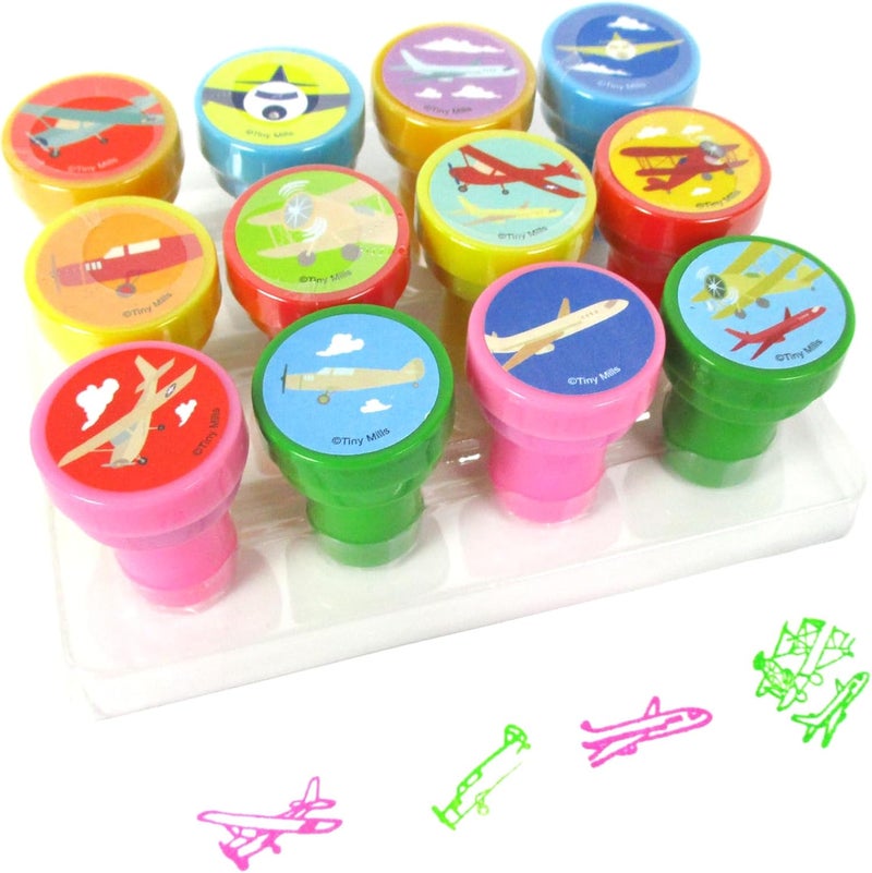 TINYMILLS 12 Pcs Airplane Stamp Kit for Kids - Image 1