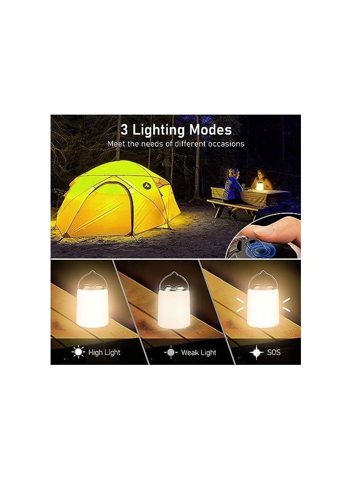 erorex Camping Lantern Rechargeable, 2000mAh Camping Lights Lamp, 3000K Warm Light, Brightness Adjustable 3 Light Modes,10+ Hrs Runtime Waterproof Tent Light for Camping, Emergency, Power Cuts  - Image 3