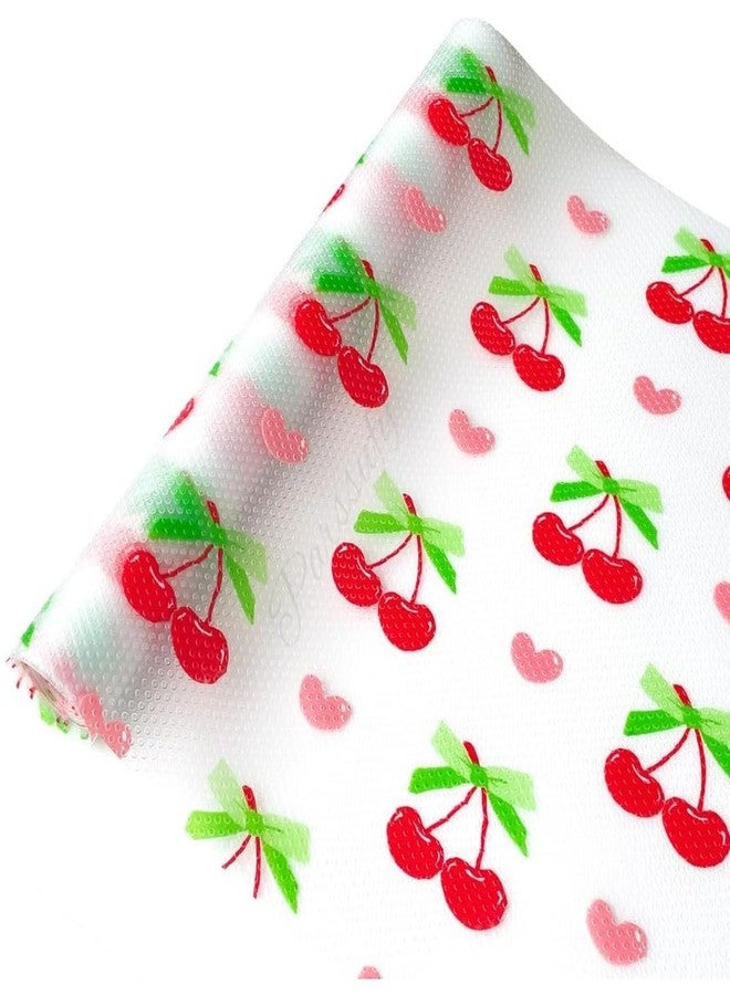 Parssufy Multipurpose Washable Anti-Slip Kitchen Cabinet Drawer Shelf Mat Liner Sheets for Waterproof Shelf Paper with Modern Pattern EVA Cabinet Mat-Easy to Cut(45x300cm) (Cherry Print) - Image 1