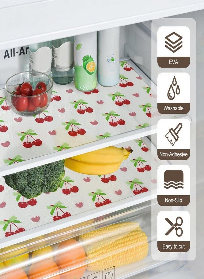 Parssufy Multipurpose Washable Anti-Slip Kitchen Cabinet Drawer Shelf Mat Liner Sheets for Waterproof Shelf Paper with Modern Pattern EVA Cabinet Mat-Easy to Cut(45x300cm) (Cherry Print) - Image 3