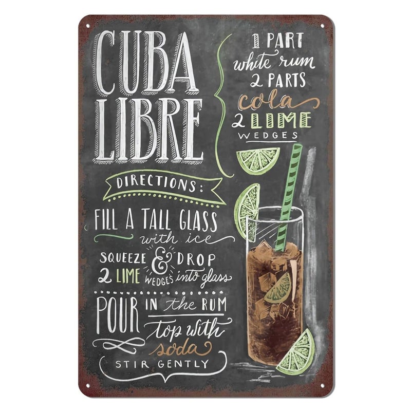 kengtou Cuba Libre Vintage Bar Metal Sign - Image 1