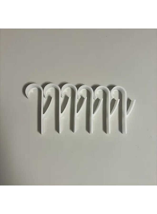 6pcs White Heavy Duty Bathroom Hooks No Drill Installation Space Saving Towel Robe Storage - Image 1