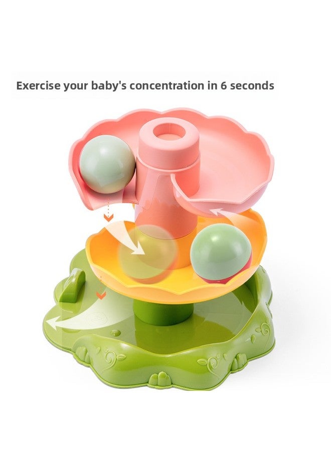 Children's Educational Fun Track Sliding Ball Tower Rolling Ball Baby Early Education Monkey Stacked Toy Tower-Color:1306 Monkey Slide - Image 3