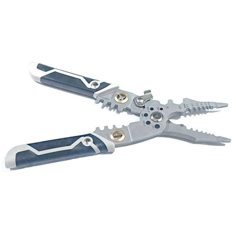 UPTODATETOOLS MultiFunction Wire Stripper Wire Cutter Wire Crimper 1022 AWG Carbon Steel NonSlip Handle - Image 1
