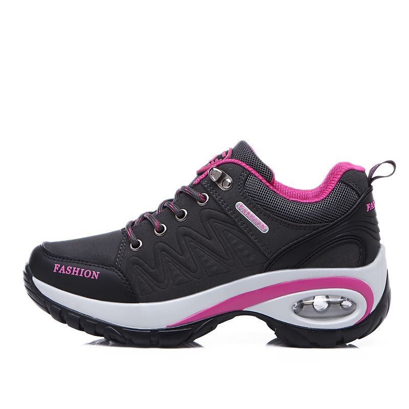 2022 Autumn Cushioned Womens Sneakers Breathable Thick Sole Casual Shoes Dark gray  - Image 1
