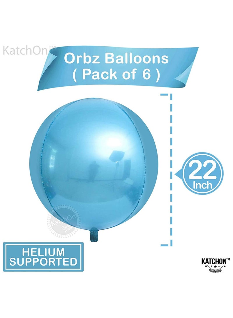 كاتشون بالونات فويل زرقاء فاتحة، عبوة من 6 بالونات لتزيين الحفلات - Image 2