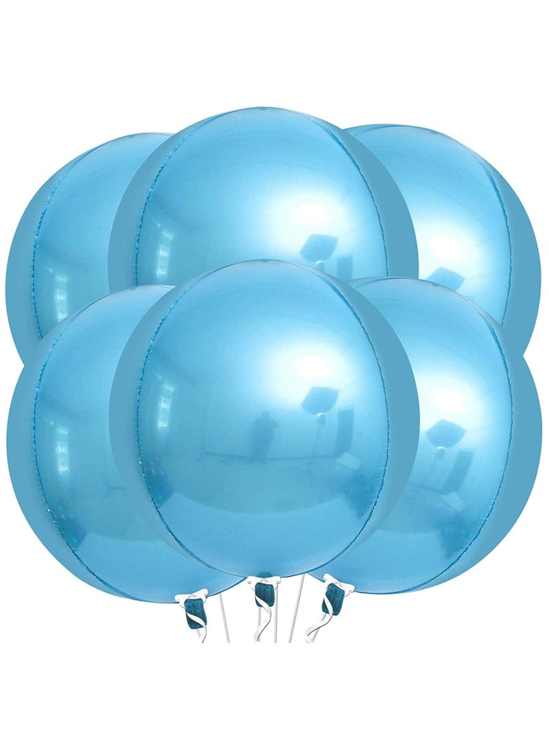 كاتشون بالونات فويل زرقاء فاتحة، عبوة من 6 بالونات لتزيين الحفلات - Image 1