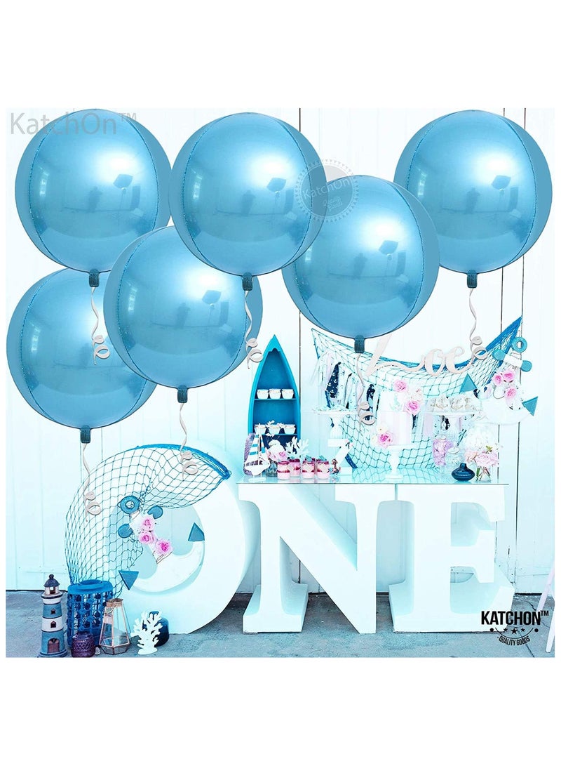 كاتشون بالونات فويل زرقاء فاتحة، عبوة من 6 بالونات لتزيين الحفلات - Image 4