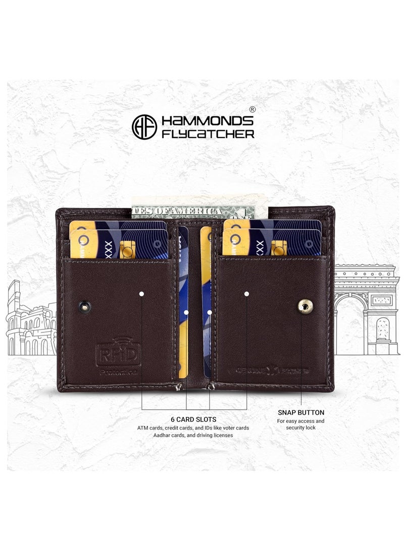 HAMMONDS FLYCATCHER Leather Credit Card Holder Wallet for Man & Women with Currency Slot, RFID Protected ATM Card Wallet for Men 6 Slots, Gift for Men, Father, Husband, Boyfriend - Image 5