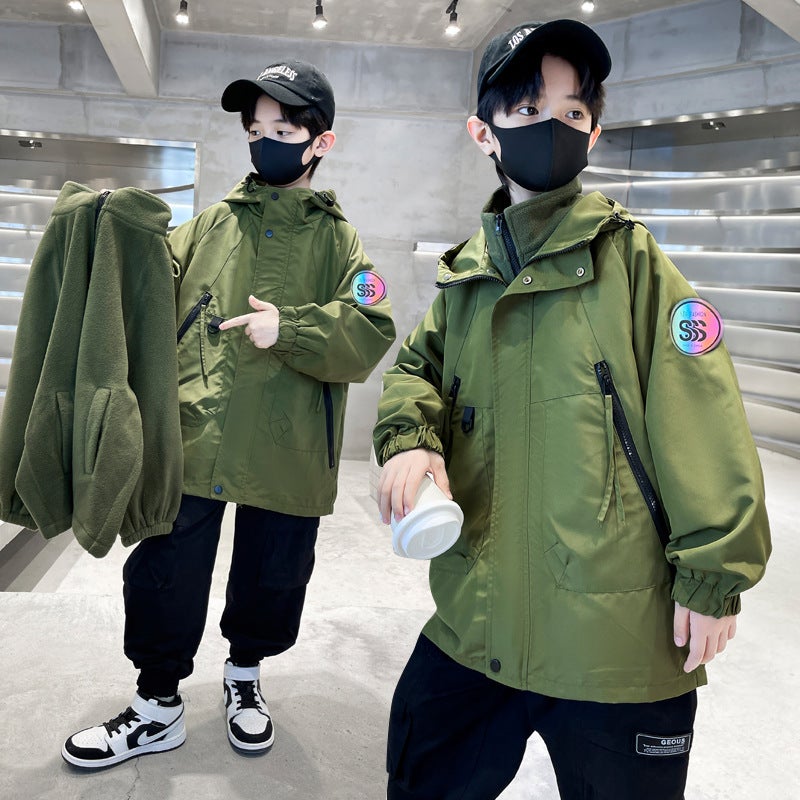 Boys' Jacket Autumn Style Middle And Large Children'S Fashionable Windbreaker Children'S Boys Stylish Rush Clothes Trendy - Image 4