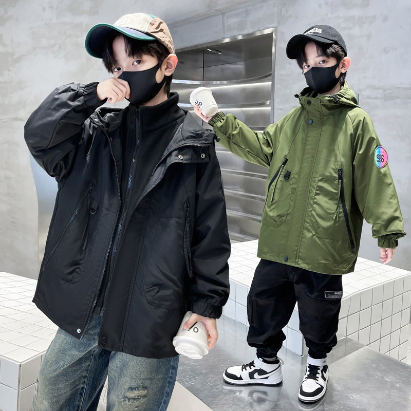 Boys' Jacket Autumn Style Middle And Large Children'S Fashionable Windbreaker Children'S Boys Stylish Rush Clothes Trendy - Image 3
