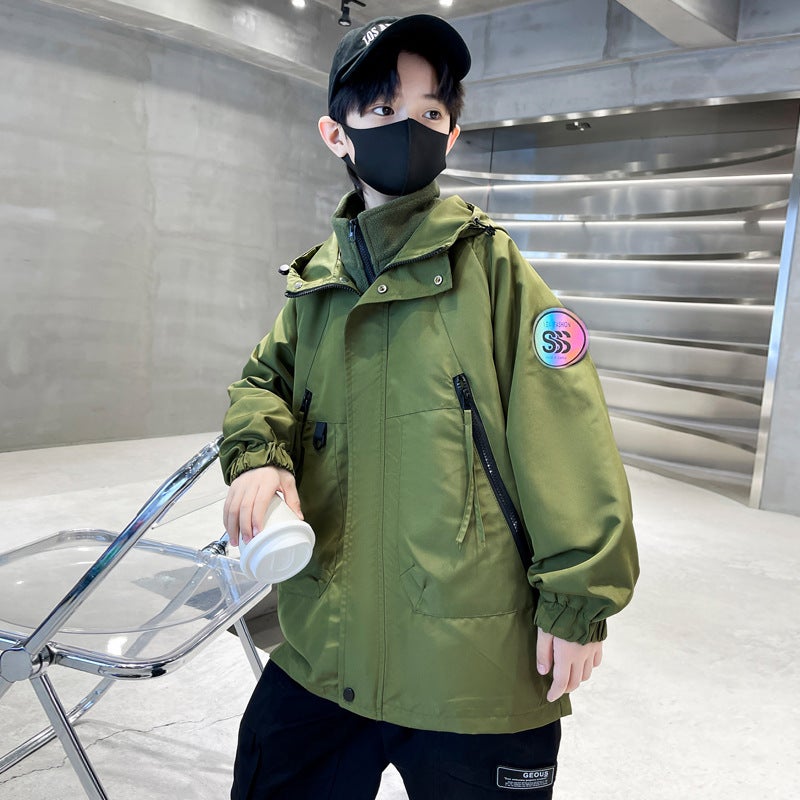 Boys' Jacket Autumn Style Middle And Large Children'S Fashionable Windbreaker Children'S Boys Stylish Rush Clothes Trendy - Image 1