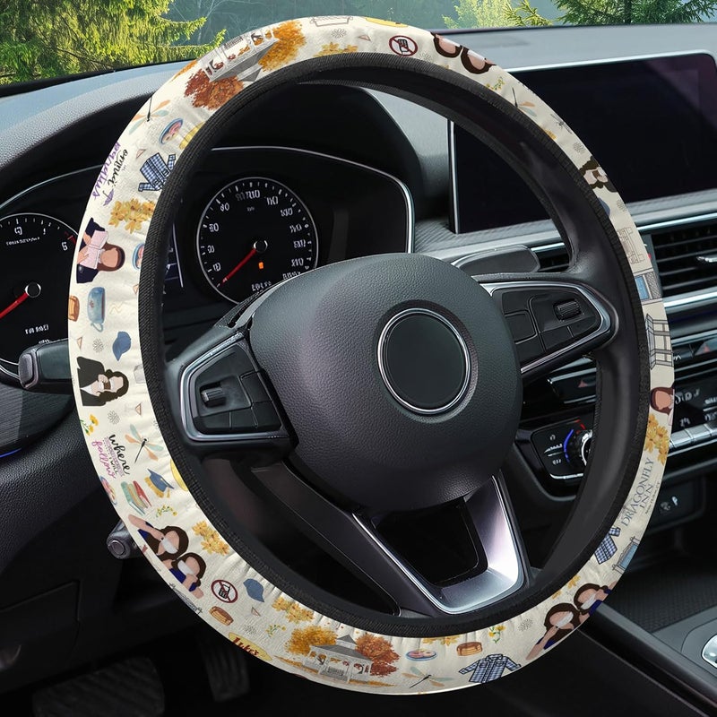 GENANY Gil-Girls Steering Wheel Cover, Non-Slip Neoprene Wheel Grip, Breathable Driver Wheel Protector, Sweat-Absorbing Car Accessories, Gifts, Decor - Image 1