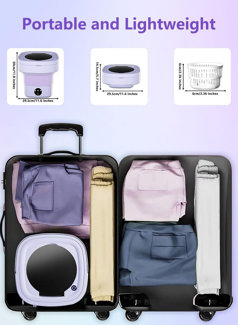 WENTCCION Portable Washing Machine, Mini Laundry Washer with 3 Modes Cleaning for Underwear,with Disinfection Function Foldable Washer and Dryer Combo for Apartment, Home, Hotel, Camping,RV - Image 2