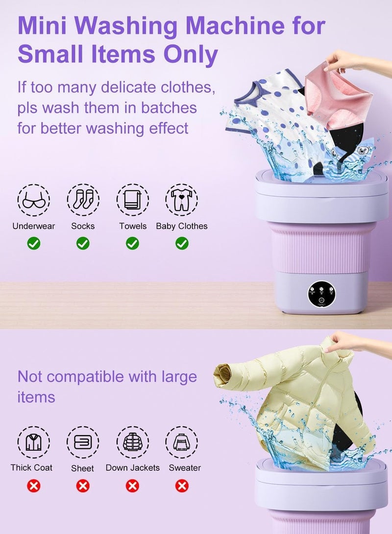 WENTCCION Portable Washing Machine, Mini Laundry Washer with 3 Modes Cleaning for Underwear,with Disinfection Function Foldable Washer and Dryer Combo for Apartment, Home, Hotel, Camping,RV - Image 5