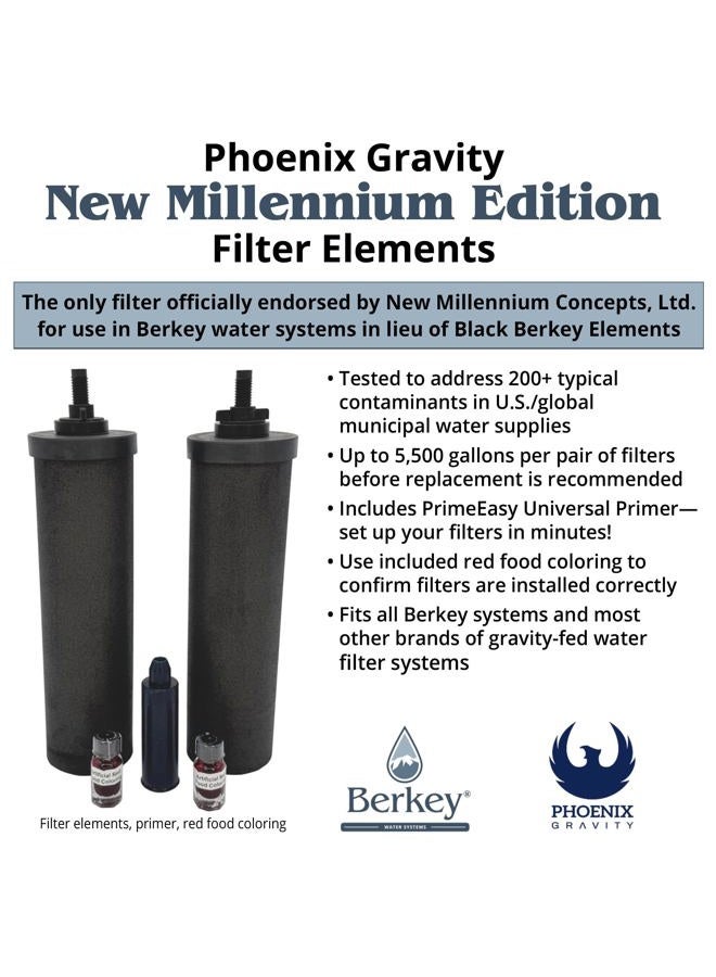 Berkey Phoenix Gravity New Millennium Edition Filter Elements (Set of 2) - NMCL Endorsed Replacement in Lieu of Black Berkey Elements BB9-2 - Image 2
