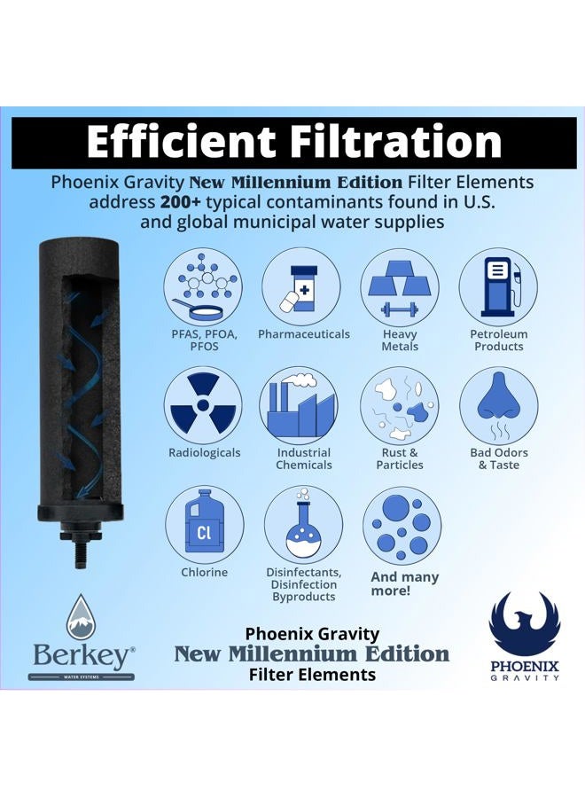 Berkey Phoenix Gravity New Millennium Edition Filter Elements (Set of 2) - NMCL Endorsed Replacement in Lieu of Black Berkey Elements BB9-2 - Image 4