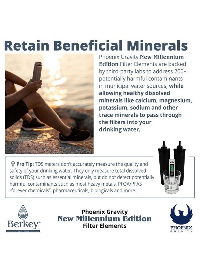 Berkey Phoenix Gravity New Millennium Edition Filter Elements (Set of 2) - NMCL Endorsed Replacement in Lieu of Black Berkey Elements BB9-2 - Image 5