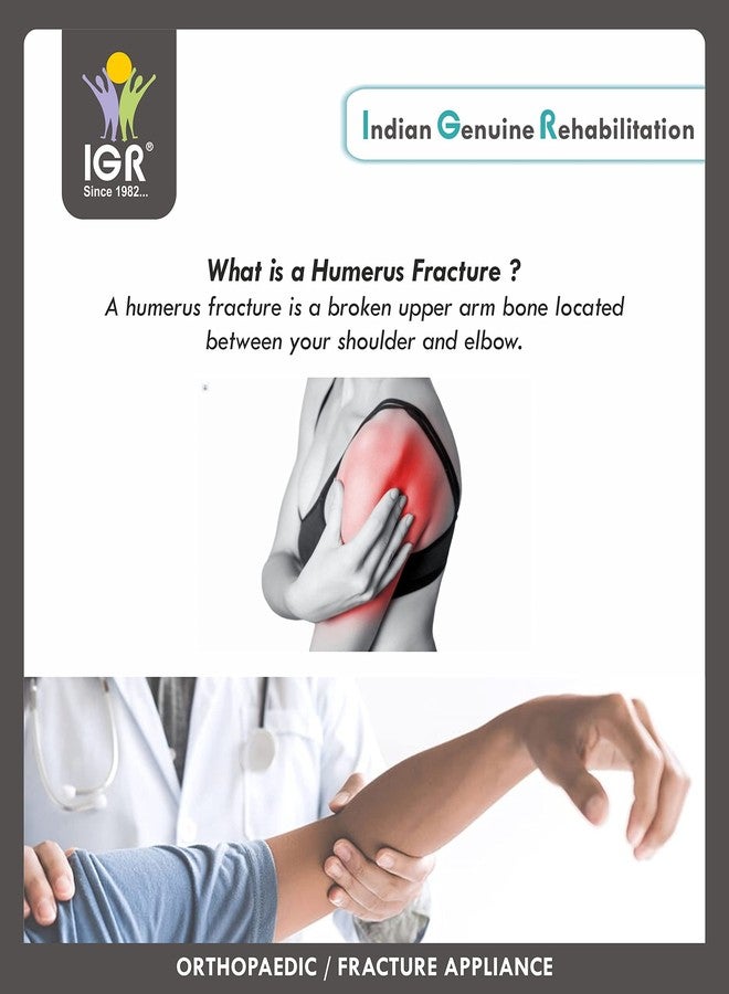 IGR دعامة عظم العضد IGR | جبيرة من الألياف البلاستيكية | محاذاة الكسور - منتصف عظم العضد | تثبيت عظم العضد المستقر | كسور فوق اللقمة المستقرة | كبير الحجم (85-120 كجم) - Image 5