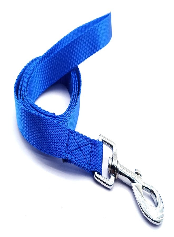 Pups&Pets طقم طوق ومقود 22 مم مناسب للجراء من جميع السلالات، طقم طوق ومقود قابل للتعديل من النايلون الناعم ذي الشريط العادي للكلاب الصغيرة والمتوسطة الحجم، طقم طوق ومقود 0.75 بوصة (أزرق) - Image 4