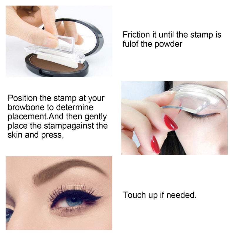 Boobeen Eyebrow Seal Stamp Powder - Waterproof 3 Seconds Eye Make Up Nature Coloring Kit - Creates Natural Looking Brows for Makeup Beginners - Image 3