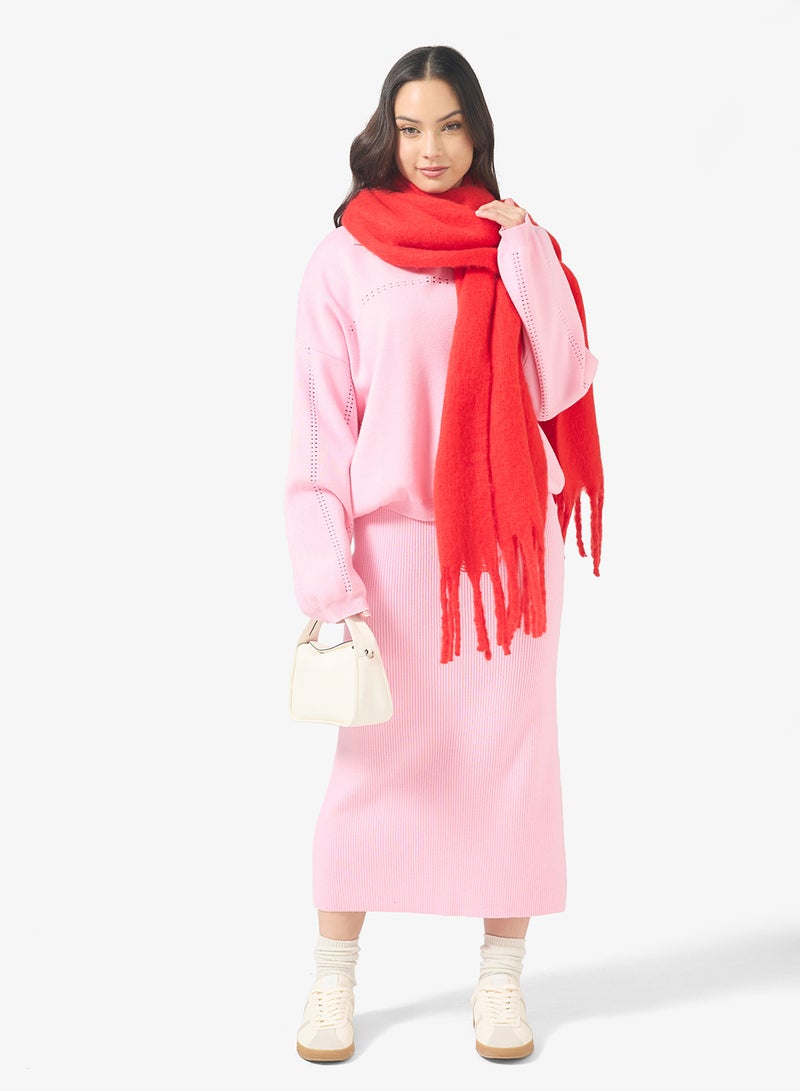 Ginger Polo Neck Relaxed Fit Sweater & Skirt Set - Image 5