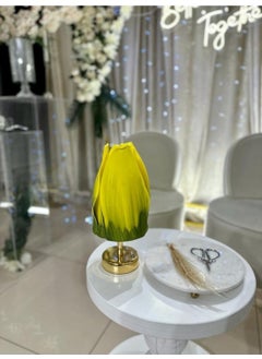 Maison Avf Dekor Artificial Eva Tulip Wireless Table Lamp Top Yellow-Bottom Bright Yellow (9V Battery 75-90 Hours)  - Image 1