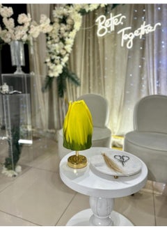 Maison Avf Dekor Artificial Eva Tulip Wireless Table Lamp Top Yellow-Bottom Bright Yellow (9V Battery 75-90 Hours)  - Image 3