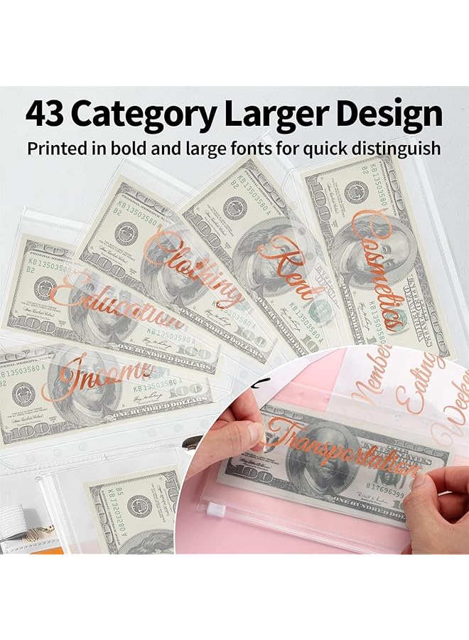 erorex Budget Binder With Zipper 6 Ring Money Saving Binder Cash Money Organizer With Label Stickers Cash Leather A6 Budget Binder Cash Envelopes For Budgeting Money Envelopes  - Image 5