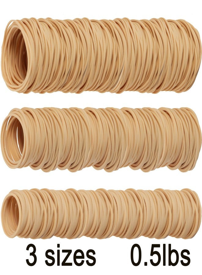 HSNOHSN Rubber Bands Assorted Size#10 Size#16 Size19 Beige 0.5lb Rubber Bands for Office Supplies Money School Home - Image 5