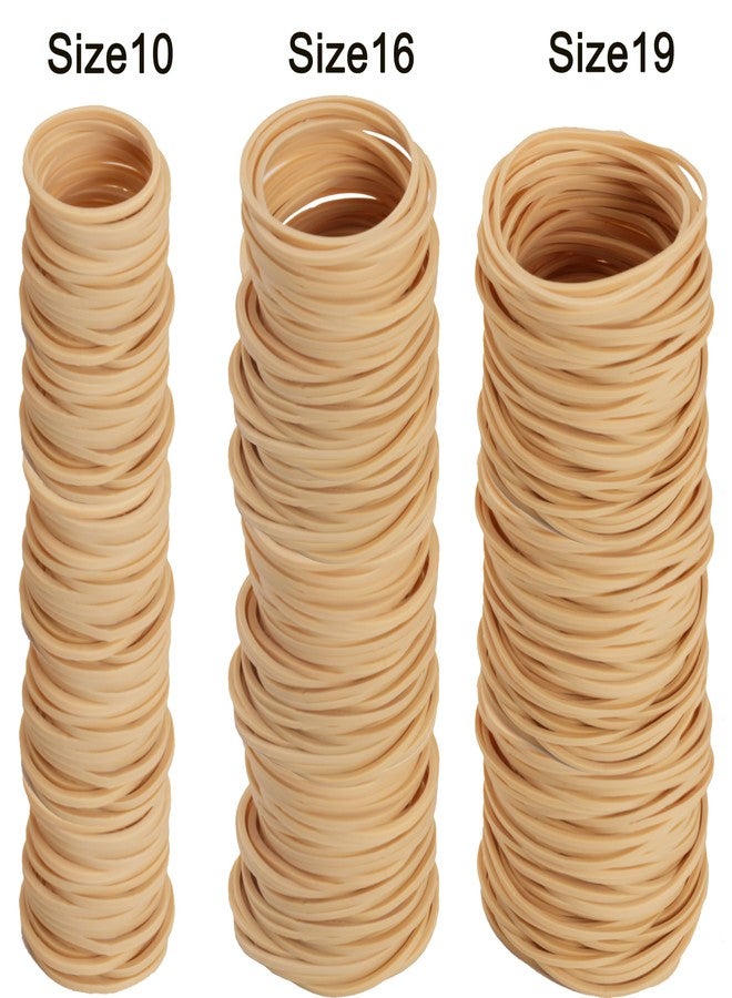 HSNOHSN Rubber Bands Assorted Size#10 Size#16 Size19 Beige 0.5lb Rubber Bands for Office Supplies Money School Home - Image 3