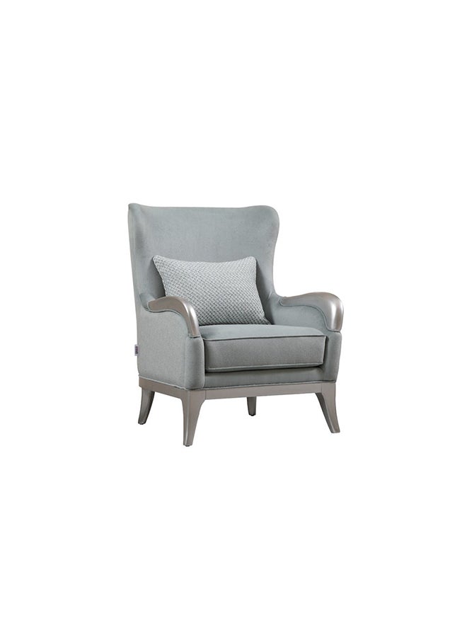 DANUBE HOME Busselton 1 Seater Fabric Sofa I Accent Chair I Modern Design One Seat Sofas I Comfortable Living Room Furniture L 80 x W 88 x H 105 cm Blue  - Image 1