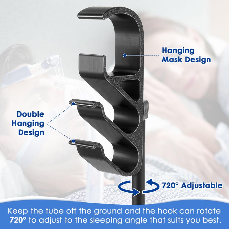 Geiserailie CPAP Hose Holder, Mask and Hose Bedside Organizer, Flexible and Bendable Bracket Prevents Tube Entanglement and Hanging Mask, Keep CPAP Supplies Neat and Tidy - Image 2