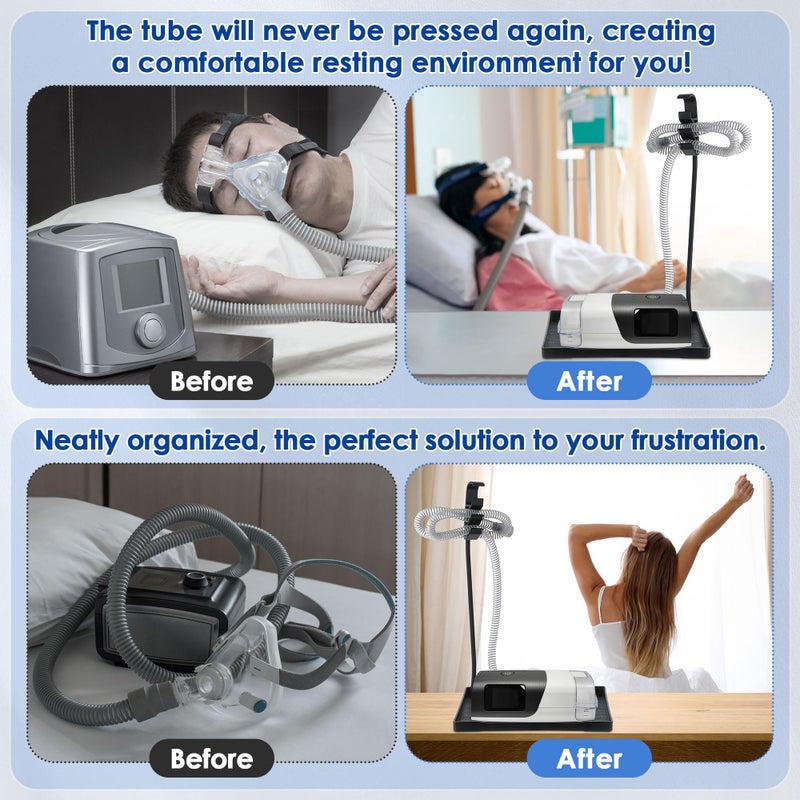 Geiserailie CPAP Hose Holder, Mask and Hose Bedside Organizer, Flexible and Bendable Bracket Prevents Tube Entanglement and Hanging Mask, Keep CPAP Supplies Neat and Tidy - Image 5