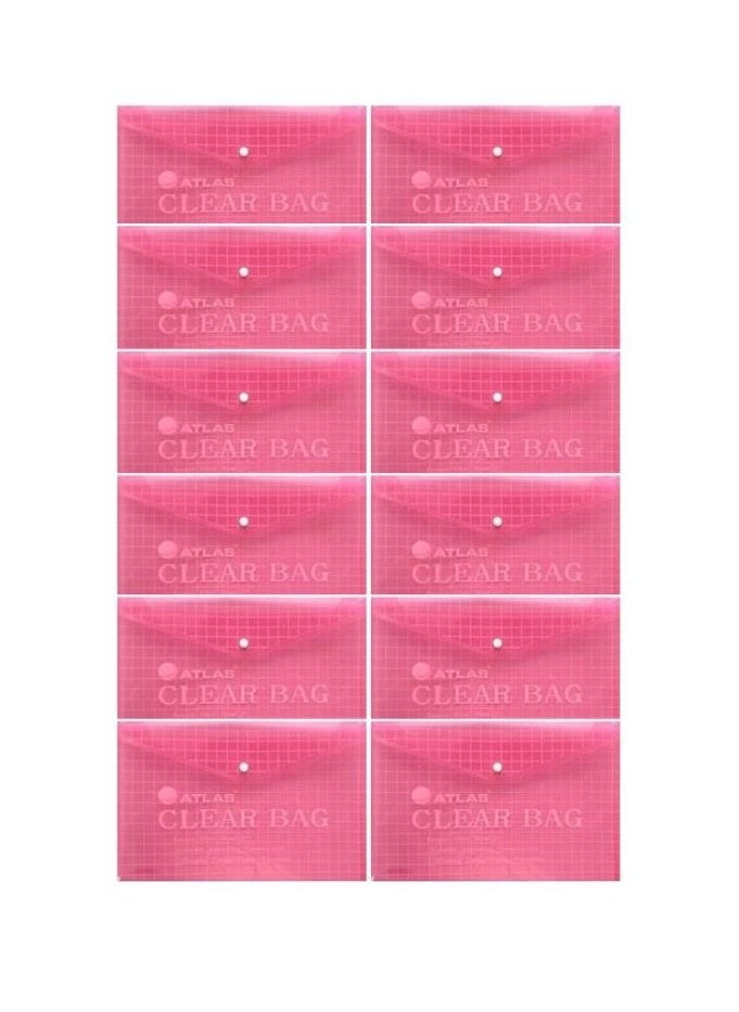 Maxi 12-Piece Clear Document Bag Red Colour  - Image 1