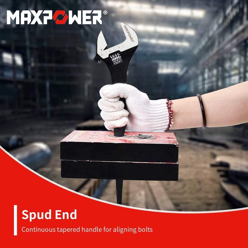 Max Power 3-pieces Spud Wrench, 10-inch 12-inch 16-inch Adjustable Wrench Set with Kitbag - Image 3