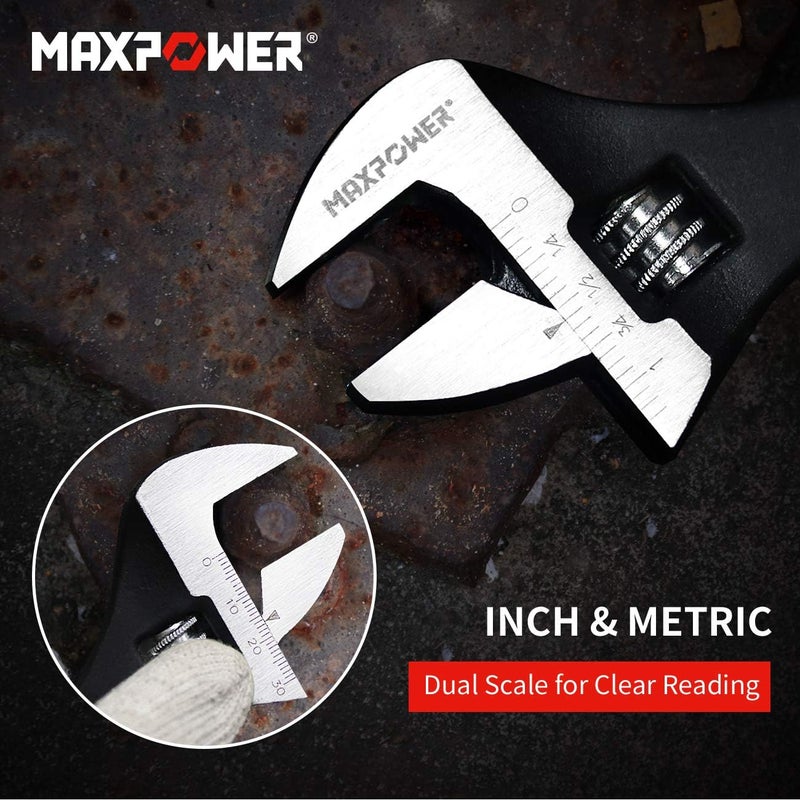 Max Power 3-pieces Spud Wrench, 10-inch 12-inch 16-inch Adjustable Wrench Set with Kitbag - Image 4