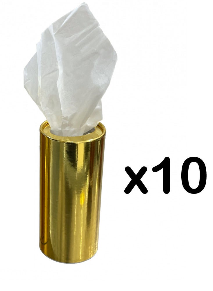 Generic 10 Pieces of Parties or Car Tissues Golden 