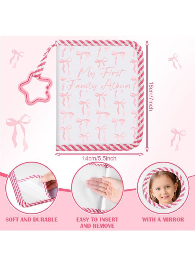 Fullhawl My First Family Album Holds 17 4x6 Pictures Photo Album Soft Cloth Book for Family Memory Gift(Pink Bow) - Image 2