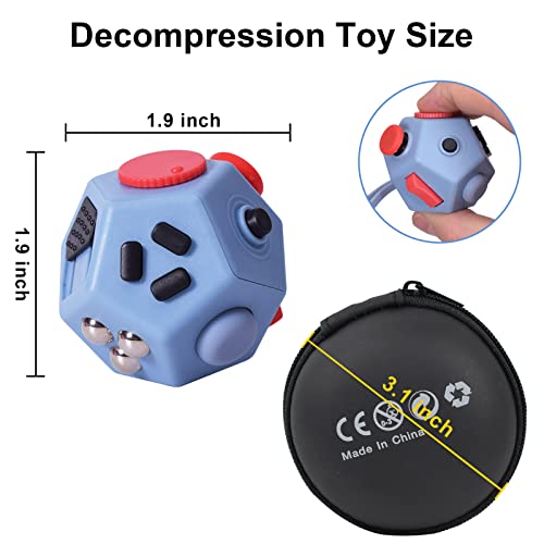 UOOEFUN Small Fidget Toys,12 Sided Fidget Toys,Mini Cube Toys Relief Stress,Autism and Anxiety Depression Anti for Kids Adults Improve Focus (Grey) - Image 2