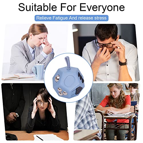 UOOEFUN Small Fidget Toys,12 Sided Fidget Toys,Mini Cube Toys Relief Stress,Autism and Anxiety Depression Anti for Kids Adults Improve Focus (Grey) - Image 5