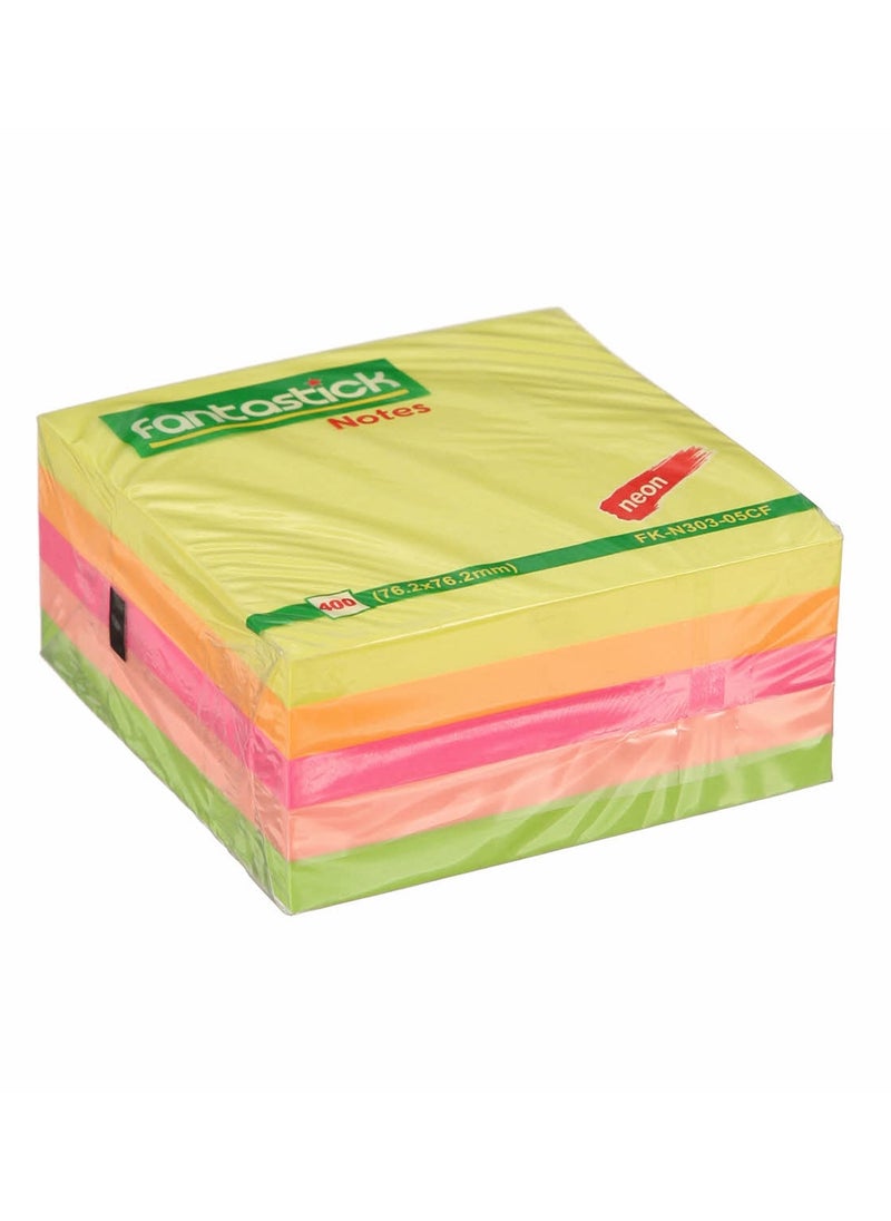 Fantastick 400-Piece Sticky Notes 3x3 Inch Size Multicolour  - Image 1