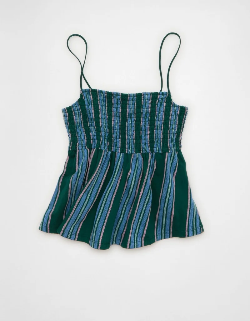 American Eagle  AE Sunchaser Babydoll Smocked Tank Top for Women | Best Price UAE
