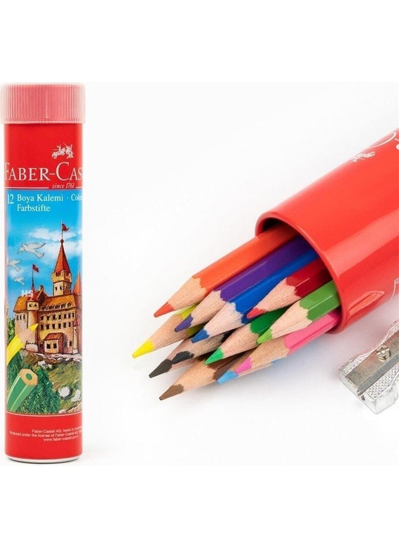 FABER-CASTELL - Crayons in Metal Tube 12 Colors Full Size - Image 1