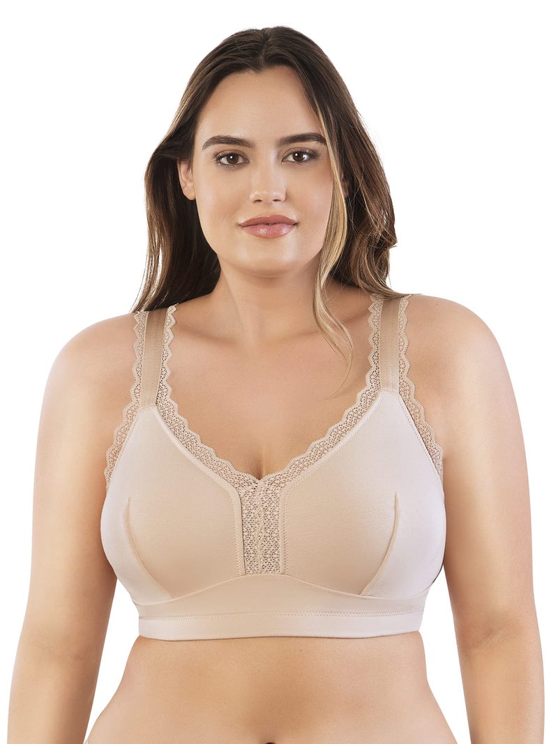 PARFAIT Dalis P5641 Women's Full Busted and Curvy Wire Free Bralette-Bare-32F - Image 2